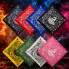 Colorful printed square towel, pure cotton sweat-absorbing, breathable, fashionable and versatile small square towel Specification image